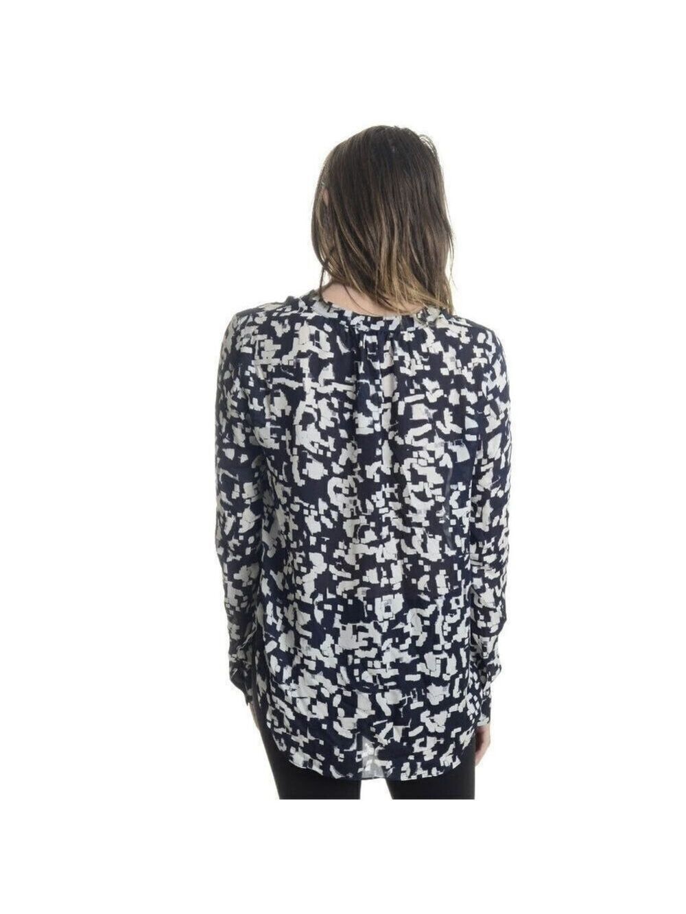 NEW Vince Confetti Popover Silk Blouse - Picture 2 of 2